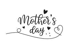 Mothers Day Script Typography With Hearts