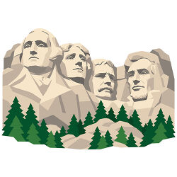Mount Rushmore With Pine Trees