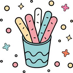 mozzarella sticks colorful playful icon clip art