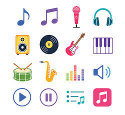 Music color icon set