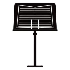 Music Stand Silhouette on White Background