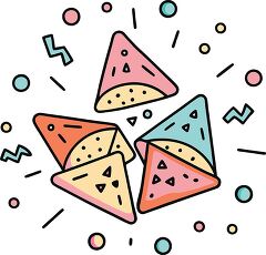 nachos colorful playful icon clip art