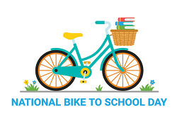 national bike to school day bicycle with books basket