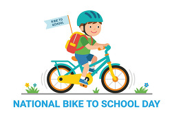 national bike to school day child riding bicycle