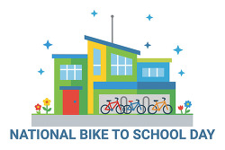 national bike to school day school building bike rack cycling st