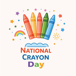 national crayon day colorful crayons illustration