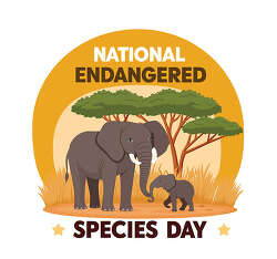 National Endangered Species Day elephant fami