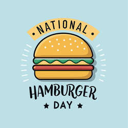 National Hamburger Day burger lettering