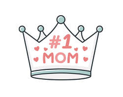 Number 1 Mom Crown Hearts