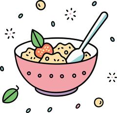 oatmeal bowl colorful playful icon clip art