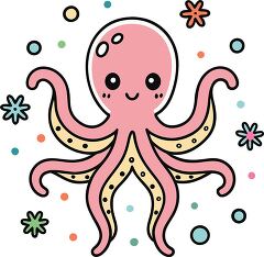 octopus colorful playful icon clip art