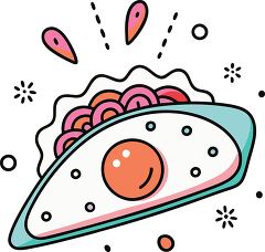 omelette colorful playful icon clip art