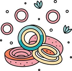 onion rings colorful playful icon clip art