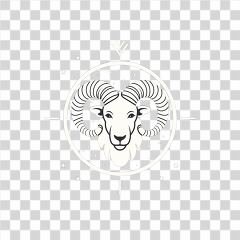 Outline Design of Aries Zodiac Sign Flat Vector Icon