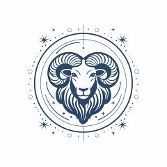 Outline of Aries Zodiac Sign in Flat Vector Format