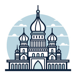 palace landmark line illustration