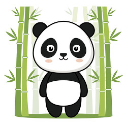panda bamboo forest cartoon illustration