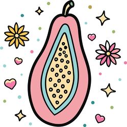 papaya colorful playful icon clip art