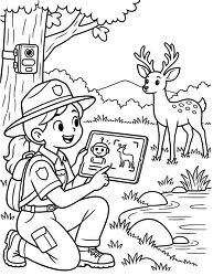 Park Ranger Using AI To Observe Deer Coloring