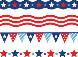 Patriotic Borders With Stars Stripes And Bunting