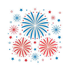 Patriotic Fireworks With Stars