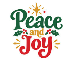 Peace and Joy Lettering With Holly and Gold Star