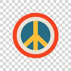 Peace Symbol in Vibrant Colors on a Circular Background