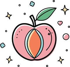 peach colorful playful icon clip art