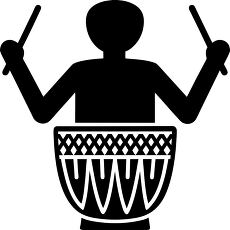 person playing african drum silhouette