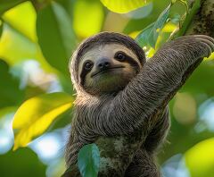 Baby Sloth Resting in a Tree in Costa Rica