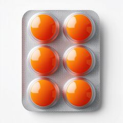 Bright Orange Circular Tablets in a Six Blister Pack