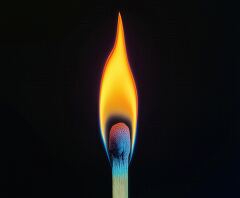 Captivating Flame From a Single Burning Matchstick