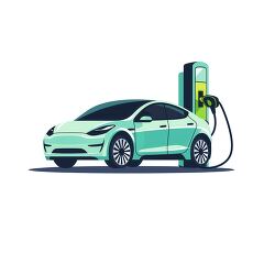 Charging an Electric Car in a Clean and Minimalistic Style