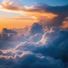 Colorful Clouds at Sunset Over a Tranquil Sky