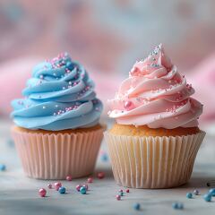 Cupcakes for a Gender Reveal Celebration Event