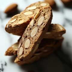 Delicious Biscotti With Almonds Stacked in a Cozy Setting