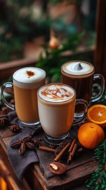 Delightful Autumn Drinks With Oranges in a Cozy Cafe