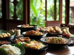 Delightful Indonesian Feast Displayed on Dining Table