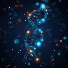 Digital Visualization of DNA Structure With Blue Lights