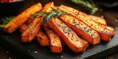 Elegant Presentation of Sweet Potato Fries With Seasoning