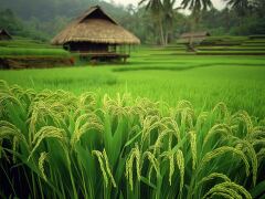 Embracing Simplicity in a Lush Rice Field