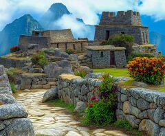 Exploring Inca Ruins at Machu Picchu in Peru