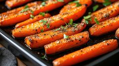 Flavorful Roasted Carrots With Tuscan Seasoning on Display