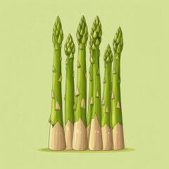 Fresh Asparagus Stalks Arranged in a Simple Design