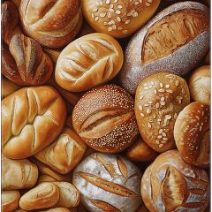 Freshly Baked Bread Assortment on a Wooden Surface