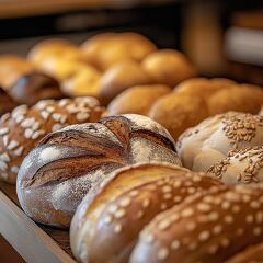 Gourmet Baked Goods Displayed in a Cozy Bakery Setting