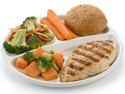 grilled chicken breast healthy school lunch vegetables bun