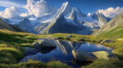 Majestic Mont Blanc Massif in Summer Serenity