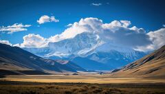 Majestic Mountains and Golden Valleys in Tibets Landscape