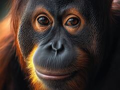 Majestic Orangutan Exudes Wisdom in Dense Forest